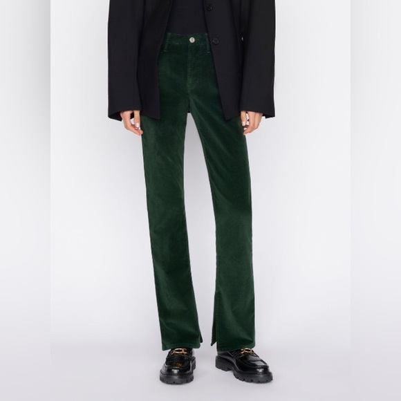 NWT Frame Le Mini Boot Pants Split Corduroy Bootcut High Rise in Pine Wash 24 - Picture 3 of 9